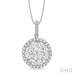 2 Ctw Lovebright Round Cut Diamond Pendant in 14K White Gold with Chain 2 Ctw Lovebright Round Cut Diamond Pendant in 14K White Gold with Chain