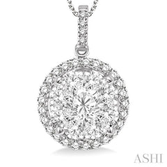2 Ctw Lovebright Round Cut Diamond Pendant in 14K White Gold with Chain 2 Ctw Lovebright Round Cut Diamond Pendant in 14K White Gold with Chain