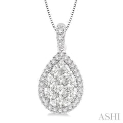 3/4 Ctw Pear Shape Diamond Lovebright Pendant in 14K White Gold with Chain 3/4 Ctw Pear Shape Diamond Lovebright Pendant in 14K White Gold with Chain