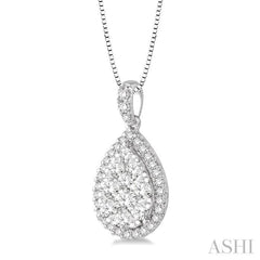 3/4 Ctw Pear Shape Diamond Lovebright Pendant in 14K White Gold with Chain 3/4 Ctw Pear Shape Diamond Lovebright Pendant in 14K White Gold with Chain