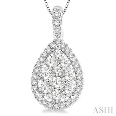 3/4 Ctw Pear Shape Diamond Lovebright Pendant in 14K White Gold with Chain 3/4 Ctw Pear Shape Diamond Lovebright Pendant in 14K White Gold with Chain
