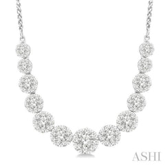 2 Ctw Round Cut Diamond Lovebright Necklace in 14K White Gold 2 Ctw Round Cut Diamond Lovebright Necklace in 14K White Gold