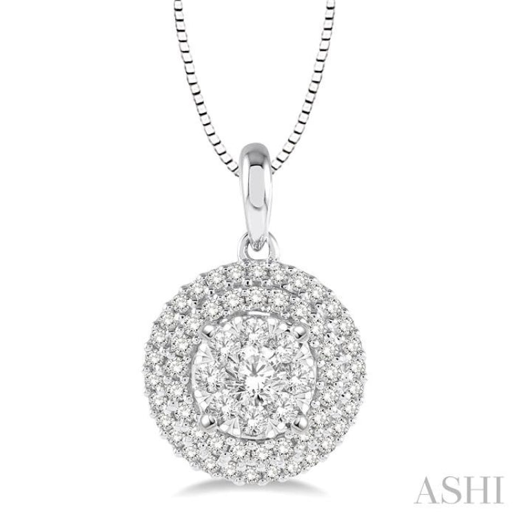 1/2 Ctw Diamond Lovebright Pendant in 14K White Gold with Chain 1/2 Ctw Diamond Lovebright Pendant in 14K White Gold with Chain