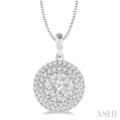 1/2 Ctw Diamond Lovebright Pendant in 14K White Gold with Chain 1/2 Ctw Diamond Lovebright Pendant in 14K White Gold with Chain