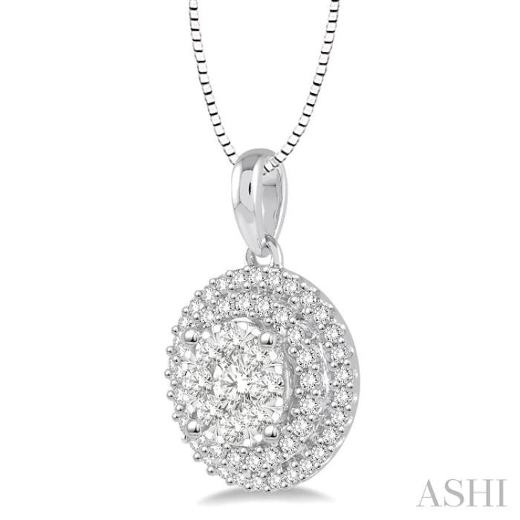1/2 Ctw Diamond Lovebright Pendant in 14K White Gold with Chain 1/2 Ctw Diamond Lovebright Pendant in 14K White Gold with Chain