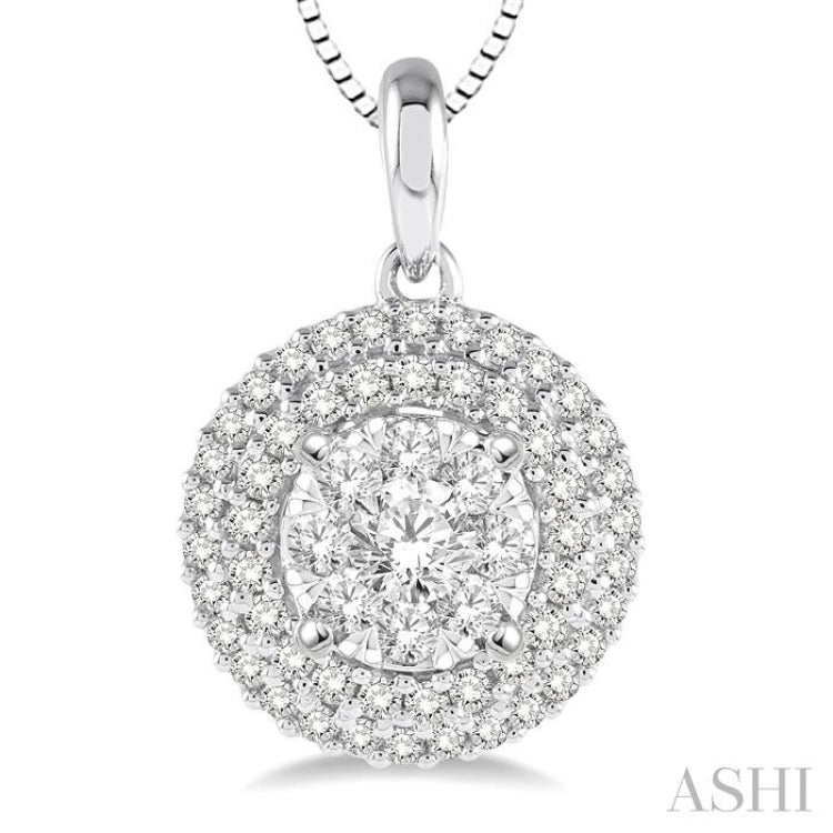 1/2 Ctw Diamond Lovebright Pendant in 14K White Gold with Chain 1/2 Ctw Diamond Lovebright Pendant in 14K White Gold with Chain