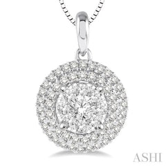 1/2 Ctw Diamond Lovebright Pendant in 14K White Gold with Chain 1/2 Ctw Diamond Lovebright Pendant in 14K White Gold with Chain