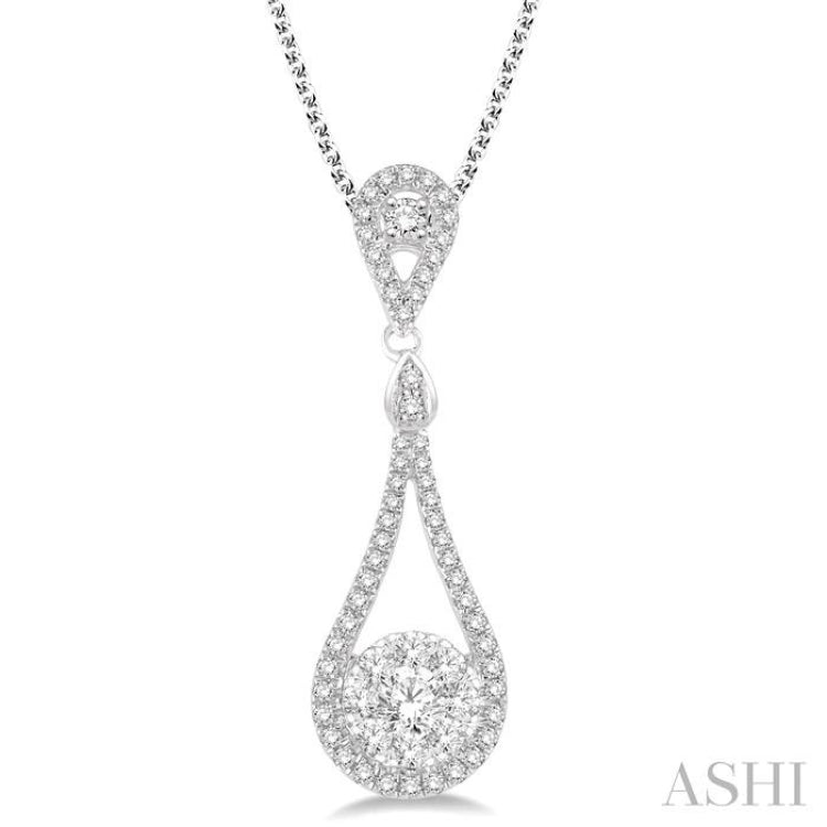 3/4 Ctw Diamond Lovebright Pendant in 14K White Gold with Chain 3/4 Ctw Diamond Lovebright Pendant in 14K White Gold with Chain