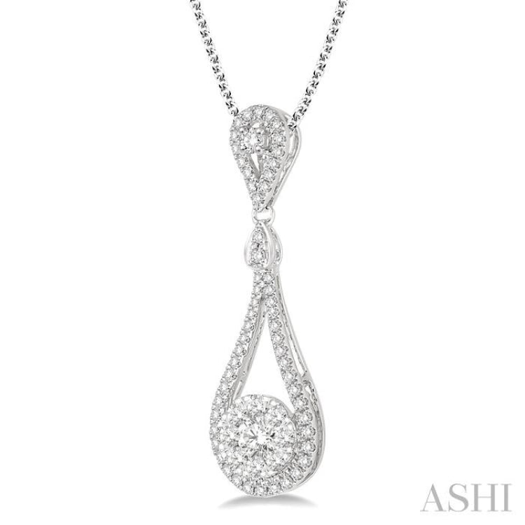 3/4 Ctw Diamond Lovebright Pendant in 14K White Gold with Chain 3/4 Ctw Diamond Lovebright Pendant in 14K White Gold with Chain