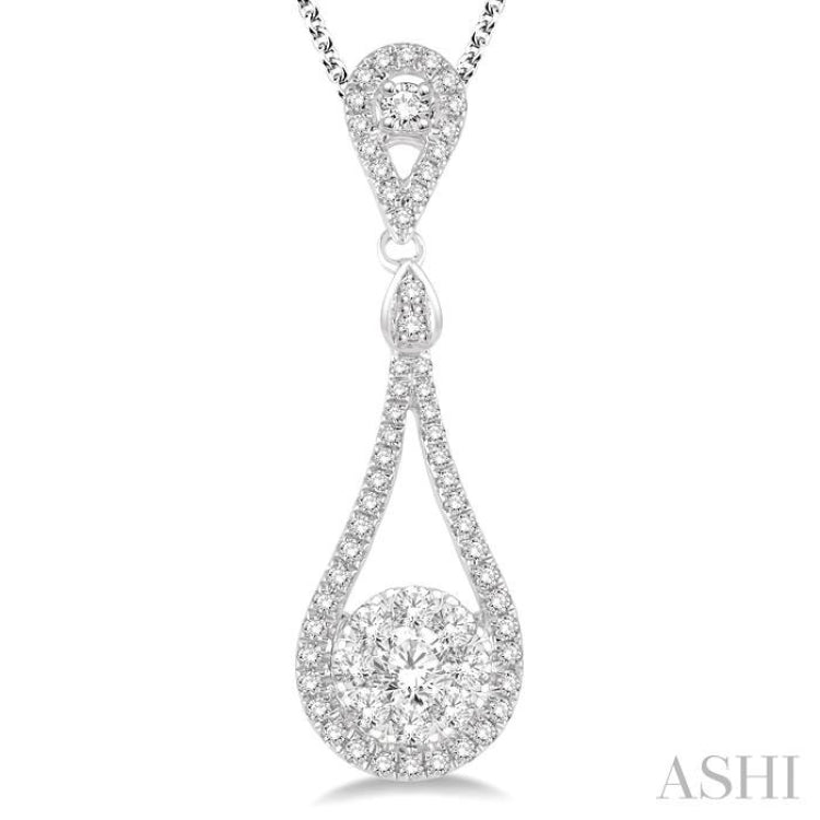 3/4 Ctw Diamond Lovebright Pendant in 14K White Gold with Chain 3/4 Ctw Diamond Lovebright Pendant in 14K White Gold with Chain
