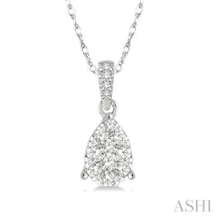 1/6 Ctw Pear Shape Diamond Lovebright Pendant in 14K White Gold with Chain 1/6 Ctw Pear Shape Diamond Lovebright Pendant in 14K White Gold with Chain