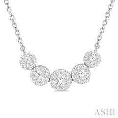 1/2 Ctw Round Cut Diamond Lovebright Necklace in 14K White Gold 1/2 Ctw Round Cut Diamond Lovebright Necklace in 14K White Gold