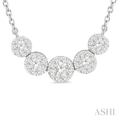 1/2 Ctw Round Cut Diamond Lovebright Necklace in 14K White Gold 1/2 Ctw Round Cut Diamond Lovebright Necklace in 14K White Gold