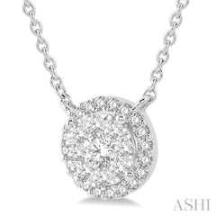 1/3 Ctw Circular Round Cut Diamond Lovebright Pendant With Chain in 14K White Gold 1/3 Ctw Circular Round Cut Diamond Lovebright Pendant With Chain in 14K White Gold