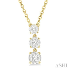 1/3 Ctw Round Cut Lovebright Diamond Layered Pendant With Chain in 14K Yellow Gold 1/3 Ctw Round Cut Lovebright Diamond Layered Pendant With Chain in 14K Yellow Gold