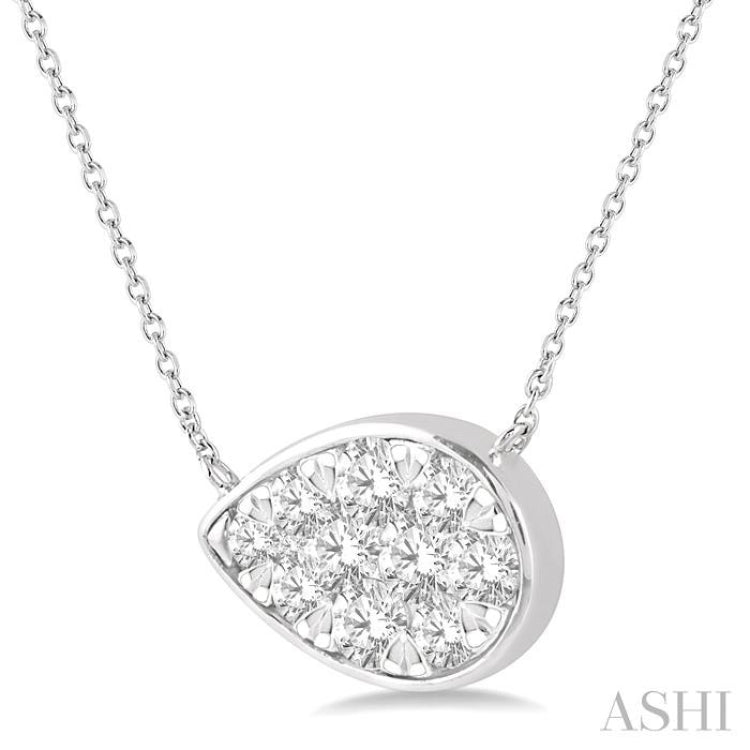 1/2 Ctw Pear Shape Lovebright Diamond Pendant With Chain in 14K White Gold 1/2 Ctw Pear Shape Lovebright Diamond Pendant With Chain in 14K White Gold
