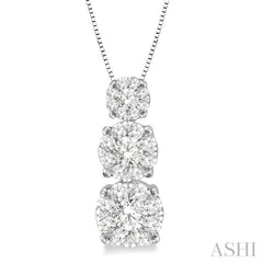 1/2 Ctw Diamond Lovebright Pendant in 14K White Gold with Chain 1/2 Ctw Diamond Lovebright Pendant in 14K White Gold with Chain