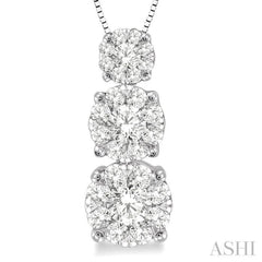 1/2 Ctw Diamond Lovebright Pendant in 14K White Gold with Chain 1/2 Ctw Diamond Lovebright Pendant in 14K White Gold with Chain