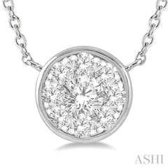1/3 Ctw Round Shape Lovebright Diamond Pendant With Chain in 14K White Gold 1/3 Ctw Round Shape Lovebright Diamond Pendant With Chain in 14K White Gold
