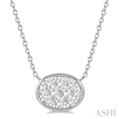 1/3 Ctw Oval Shape Lovebright Diamond Pendant With Chain in 14K White Gold 1/3 Ctw Oval Shape Lovebright Diamond Pendant With Chain in 14K White Gold