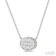 1/3 Ctw Oval Shape Lovebright Diamond Pendant With Chain in 14K White Gold 1/3 Ctw Oval Shape Lovebright Diamond Pendant With Chain in 14K White Gold
