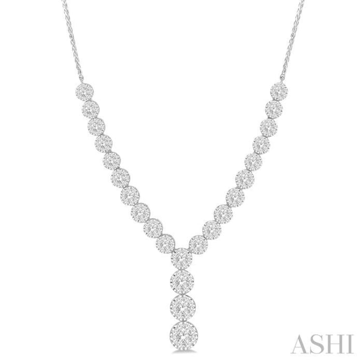 2 1/4 Ctw Lovebright Round Cut Diamond Necklace in 14K White Gold 2 1/4 Ctw Lovebright Round Cut Diamond Necklace in 14K White Gold