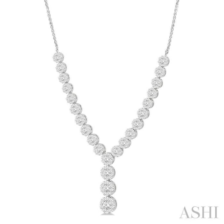 2 1/4 Ctw Lovebright Round Cut Diamond Necklace in 14K White Gold 2 1/4 Ctw Lovebright Round Cut Diamond Necklace in 14K White Gold