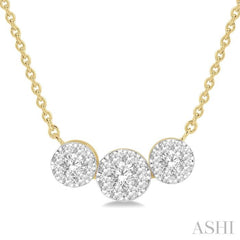 1/3 Ctw 3-Stone Lovebright Round Cut Diamond Necklace in 14K Yellow and White Gold 1/3 Ctw 3-Stone Lovebright Round Cut Diamond Necklace in 14K Yellow and White Gold