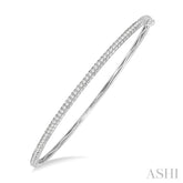1/2 Ctw Slim Round Cut Diamond Bangle in 14K White Gold