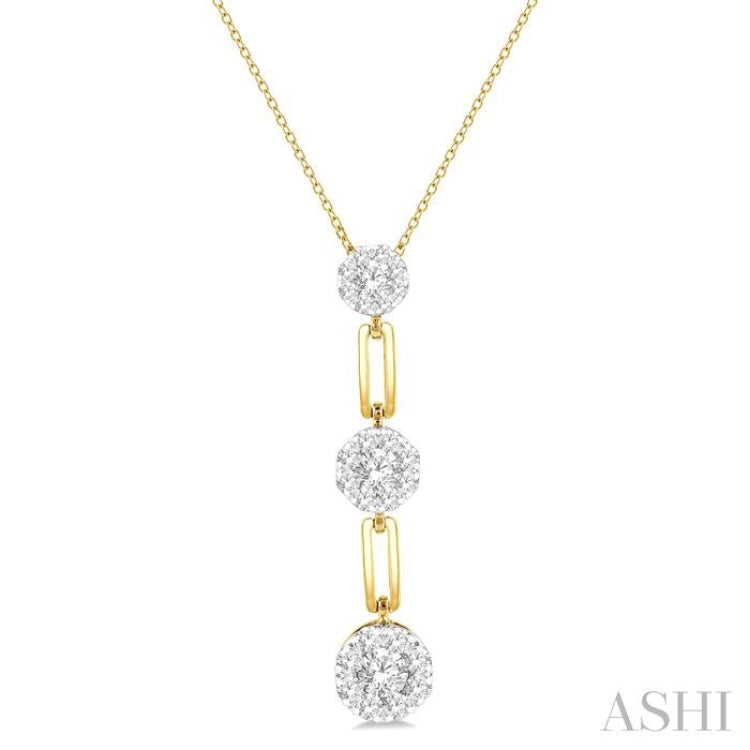 1/2 Ctw Lovebright Round Cut Diamond Paperclip Link Pendant With Chain in 14K Yellow and White Gold 1/2 Ctw Lovebright Round Cut Diamond Paperclip Link Pendant With Chain in 14K Yellow and White Gold