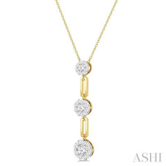1/2 Ctw Lovebright Round Cut Diamond Paperclip Link Pendant With Chain in 14K Yellow and White Gold 1/2 Ctw Lovebright Round Cut Diamond Paperclip Link Pendant With Chain in 14K Yellow and White Gold