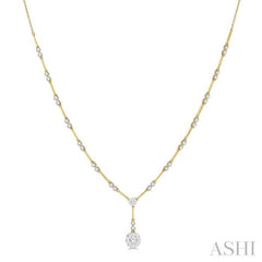 1 7/8 Ctw Circular Bar Link Lovebright Round Cut Diamond Necklace in 14K Yellow and White Gold 1 7/8 Ctw Circular Bar Link Lovebright Round Cut Diamond Necklace in 14K Yellow and White Gold