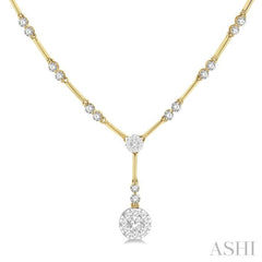 1 7/8 Ctw Circular Bar Link Lovebright Round Cut Diamond Necklace in 14K Yellow and White Gold 1 7/8 Ctw Circular Bar Link Lovebright Round Cut Diamond Necklace in 14K Yellow and White Gold