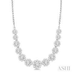 2 Ctw Round Cut Diamond Lovebright Necklace in 14K White Gold 2 Ctw Round Cut Diamond Lovebright Necklace in 14K White Gold