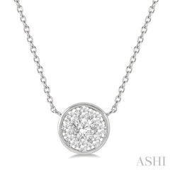 1/3 Ctw Round Shape Lovebright Diamond Pendant With Chain in 14K White Gold 1/3 Ctw Round Shape Lovebright Diamond Pendant With Chain in 14K White Gold