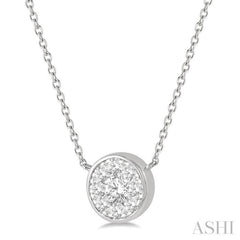 1/3 Ctw Round Shape Lovebright Diamond Pendant With Chain in 14K White Gold 1/3 Ctw Round Shape Lovebright Diamond Pendant With Chain in 14K White Gold