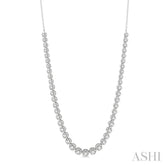 3 Ctw Round Cut Diamond Illusion Necklace in 10K White Gold