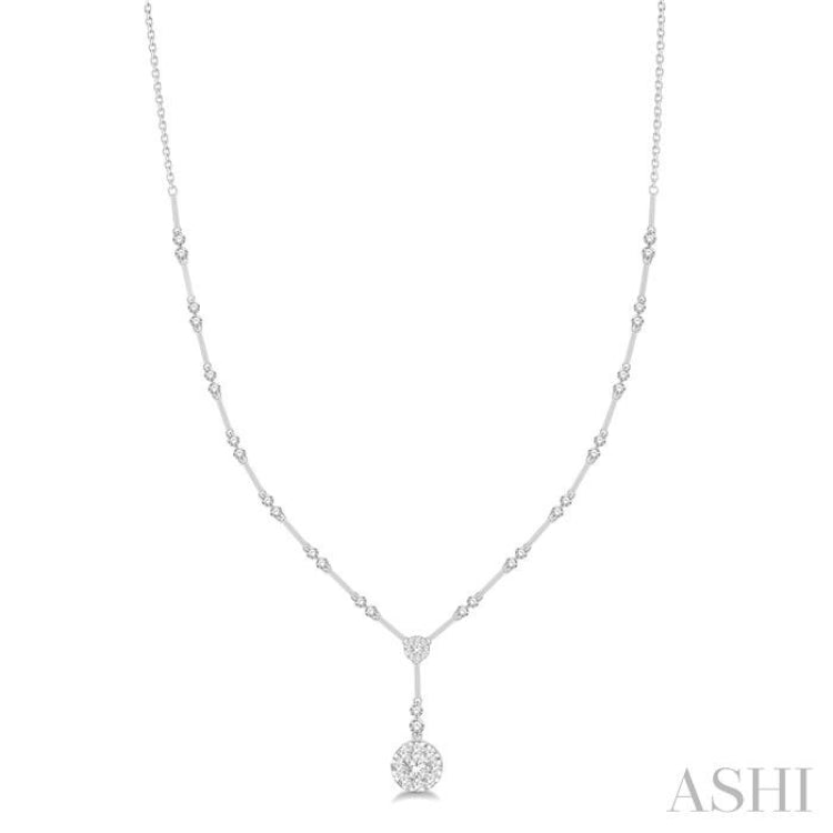 1 7/8 Ctw Circular Bar Link Lovebright Round Cut Diamond Necklace in 14K White Gold 1 7/8 Ctw Circular Bar Link Lovebright Round Cut Diamond Necklace in 14K White Gold