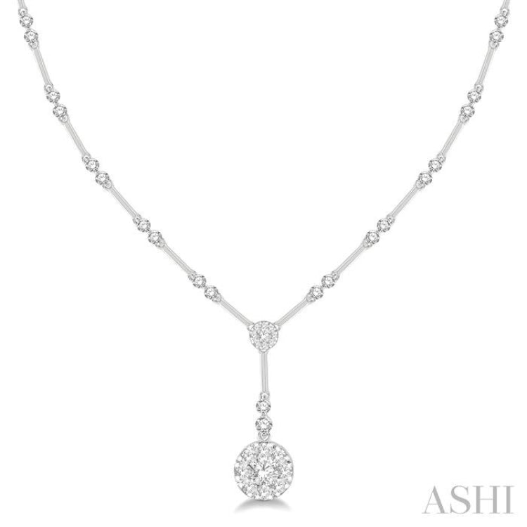 1 7/8 Ctw Circular Bar Link Lovebright Round Cut Diamond Necklace in 14K White Gold 1 7/8 Ctw Circular Bar Link Lovebright Round Cut Diamond Necklace in 14K White Gold