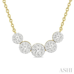 1/2 Ctw Round Cut Diamond Lovebright Necklace in 14K Yellow and White Gold 1/2 Ctw Round Cut Diamond Lovebright Necklace in 14K Yellow and White Gold