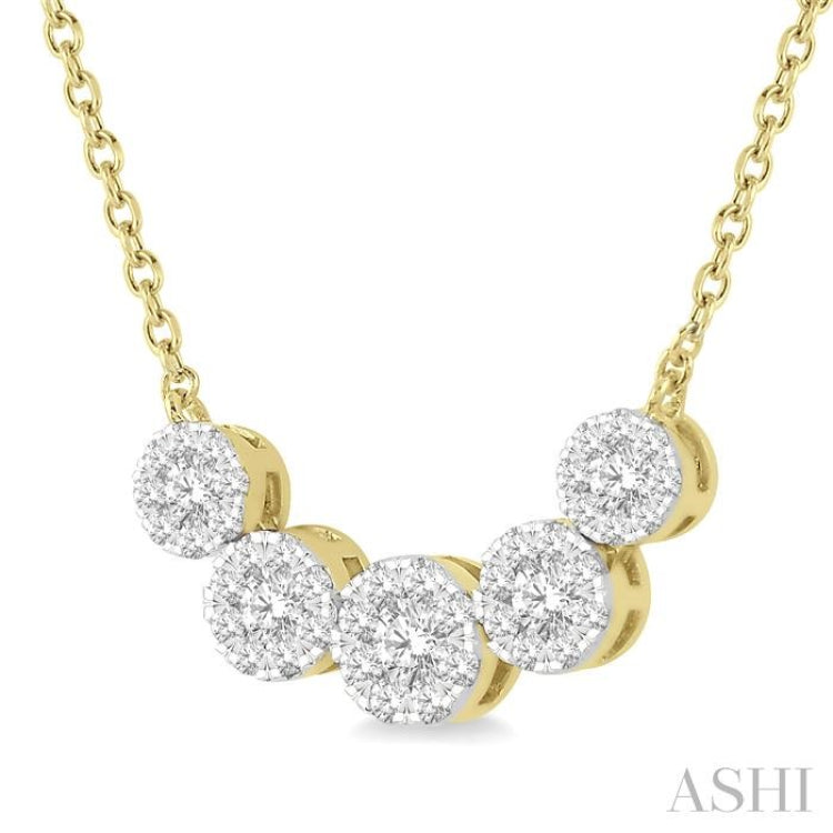 1/2 Ctw Round Cut Diamond Lovebright Necklace in 14K Yellow and White Gold 1/2 Ctw Round Cut Diamond Lovebright Necklace in 14K Yellow and White Gold