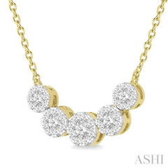 1/2 Ctw Round Cut Diamond Lovebright Necklace in 14K Yellow and White Gold 1/2 Ctw Round Cut Diamond Lovebright Necklace in 14K Yellow and White Gold
