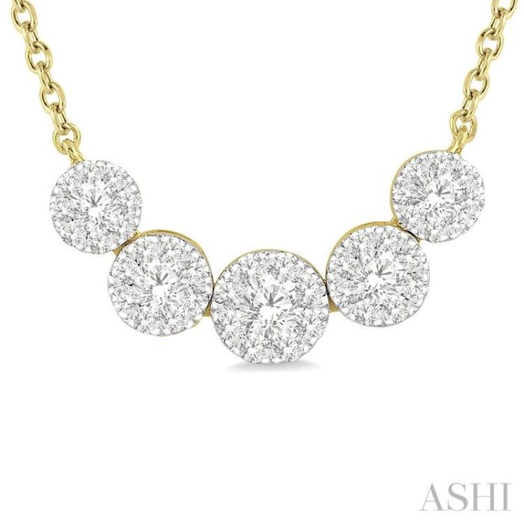 1/2 Ctw Round Cut Diamond Lovebright Necklace in 14K Yellow and White Gold 1/2 Ctw Round Cut Diamond Lovebright Necklace in 14K Yellow and White Gold