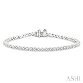 2 Ctw Round Cut Diamond Tennis Bracelet in 14K White Gold