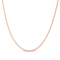 16 Rose Gold Sterling Silver 1mm Curb Chain with End Caps and Spring Ring 16 Rose Gold Sterling Silver 1mm Curb Chain with End Caps and Spring Ring