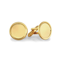 Gold Finish Round Rimmed Cufflinks Gold Finish Round Rimmed Cufflinks