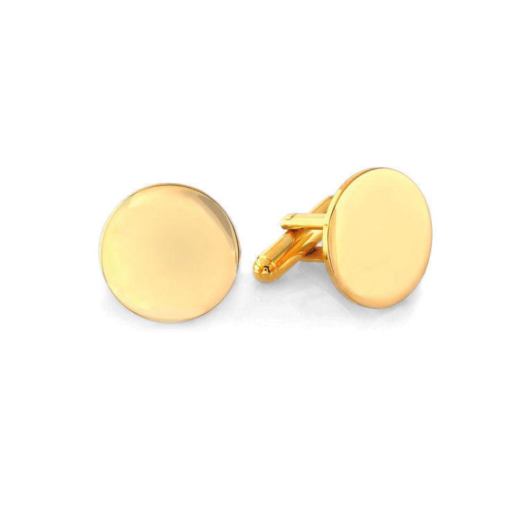 Gold Finish Round Polished Cufflinks Gold Finish Round Polished Cufflinks
