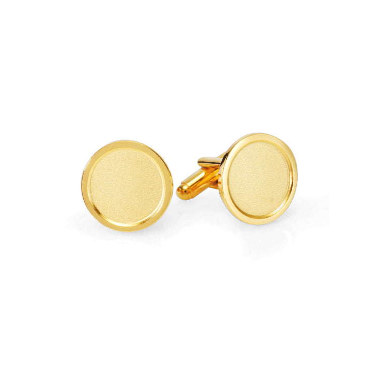 Gold Finish Round Rimmed Sandblasted Cufflinks Gold Finish Round Rimmed Sandblasted Cufflinks