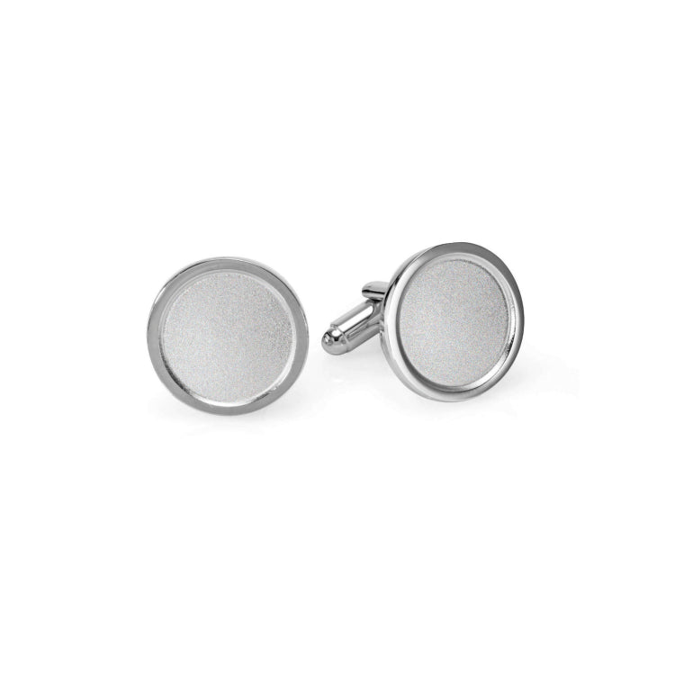 Rhodium Finish Round Rimmed Sandblasted Cufflinks Rhodium Finish Round Rimmed Sandblasted Cufflinks