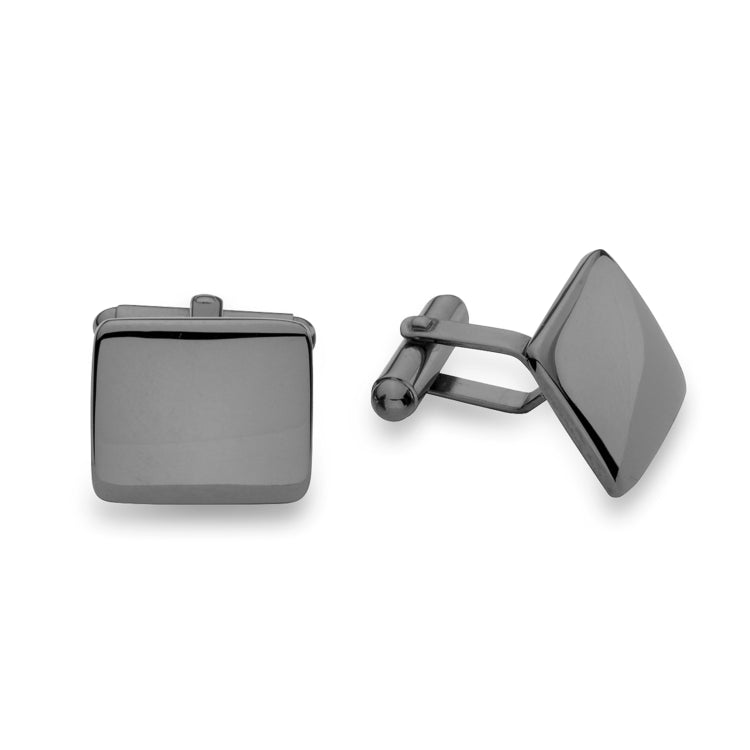 Gun Metal Domed Rectangle Cufflinks Gun Metal Domed Rectangle Cufflinks